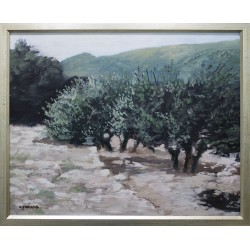 Grădina cu măslini  - pictură, ulei pe pânză, artist Cristian Porumb